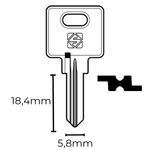 Silca Martela -key for office cabinet OJ6R
