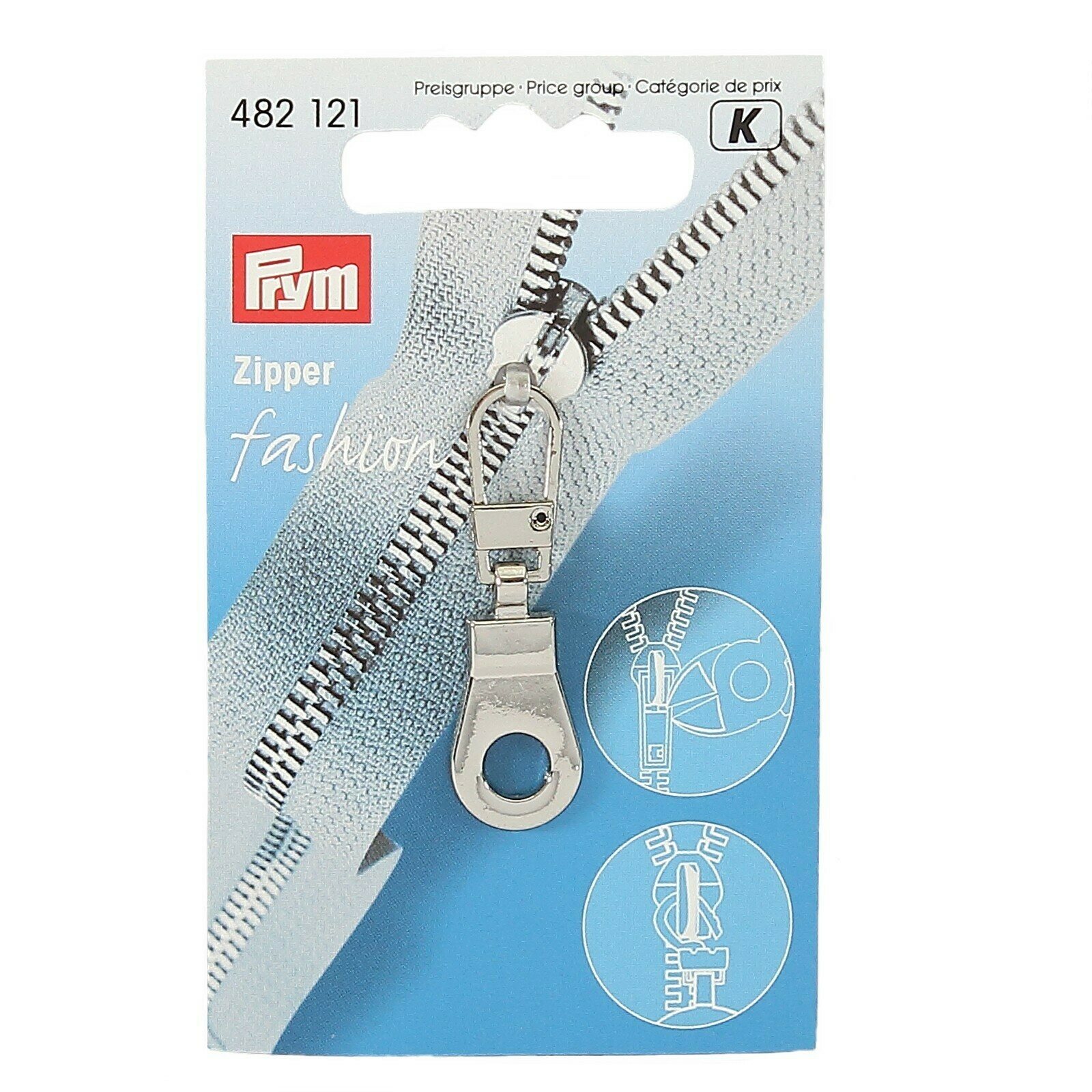 Prym zipper fashion, Round Silver