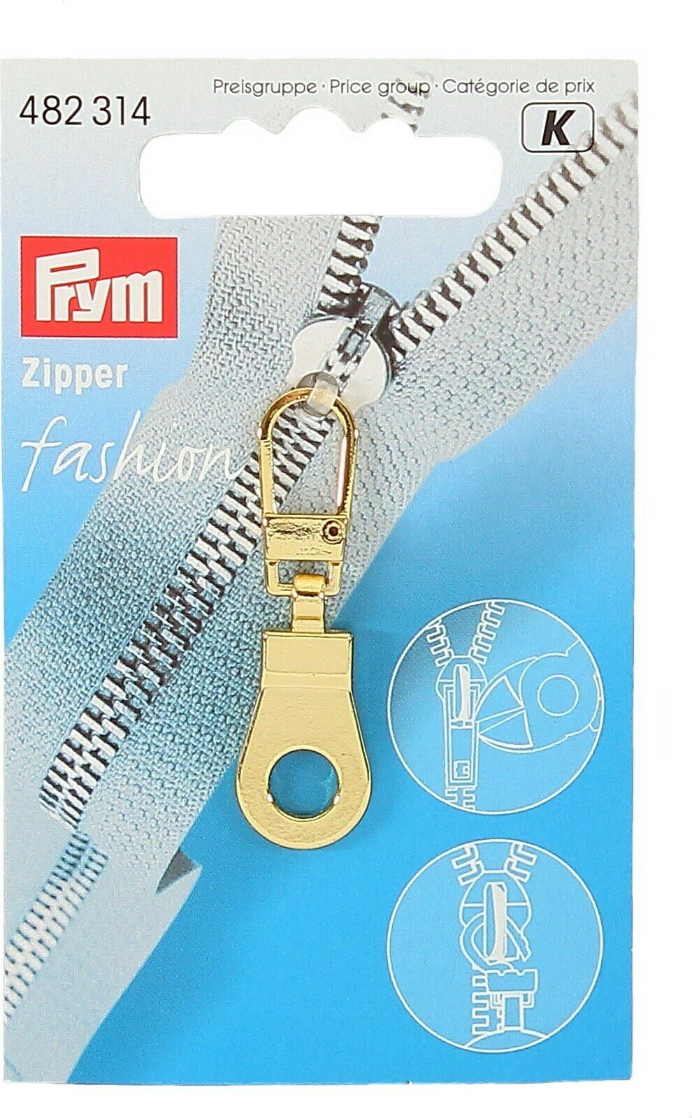 Prym zipper fashion, Round Gold