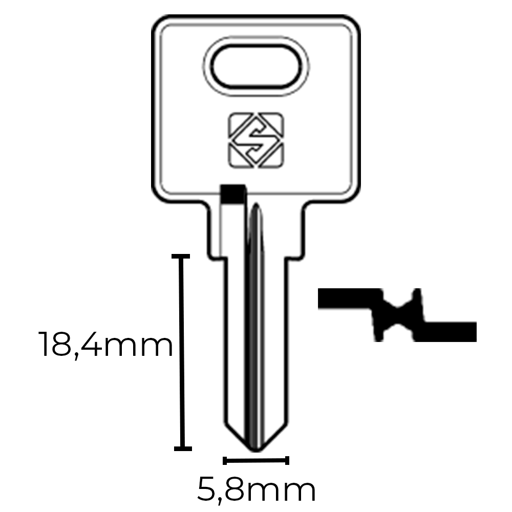 Silca Martela -key for office cabinet OJ7R