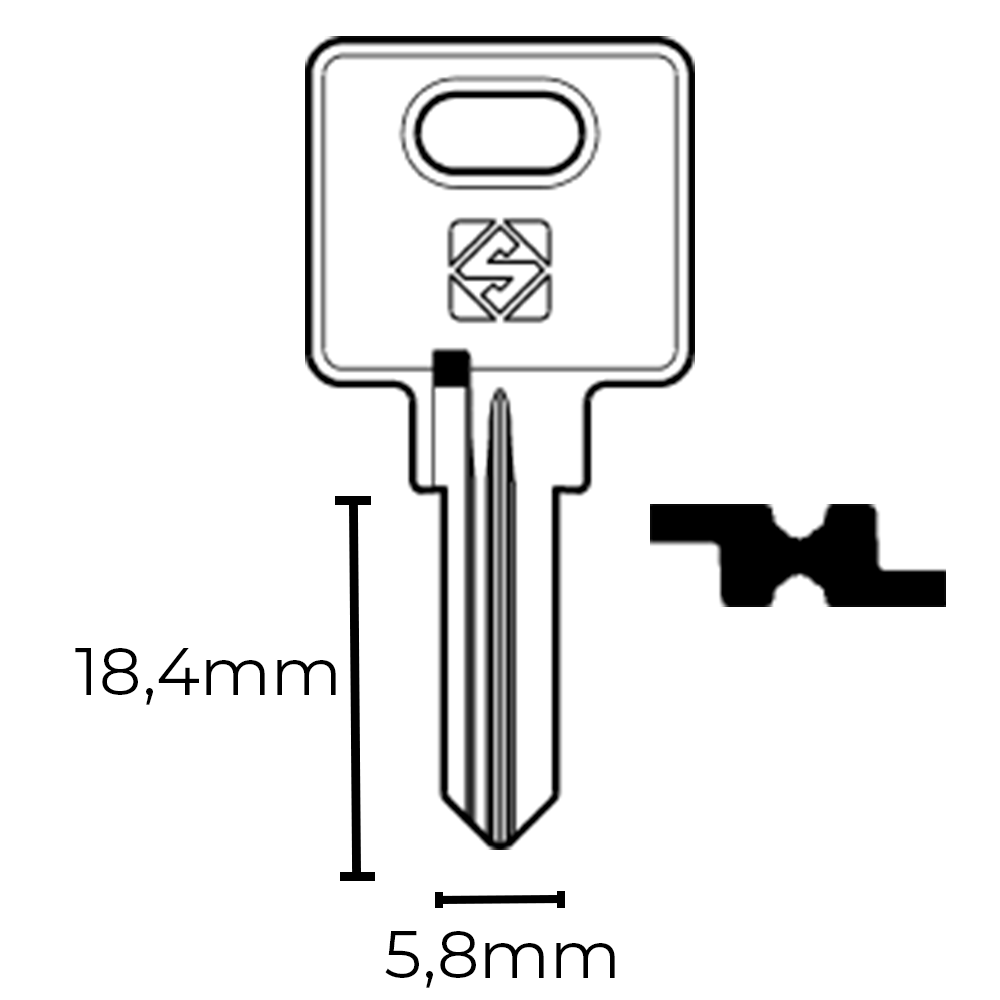 Silca Martela -key for office cabinet OJ6R