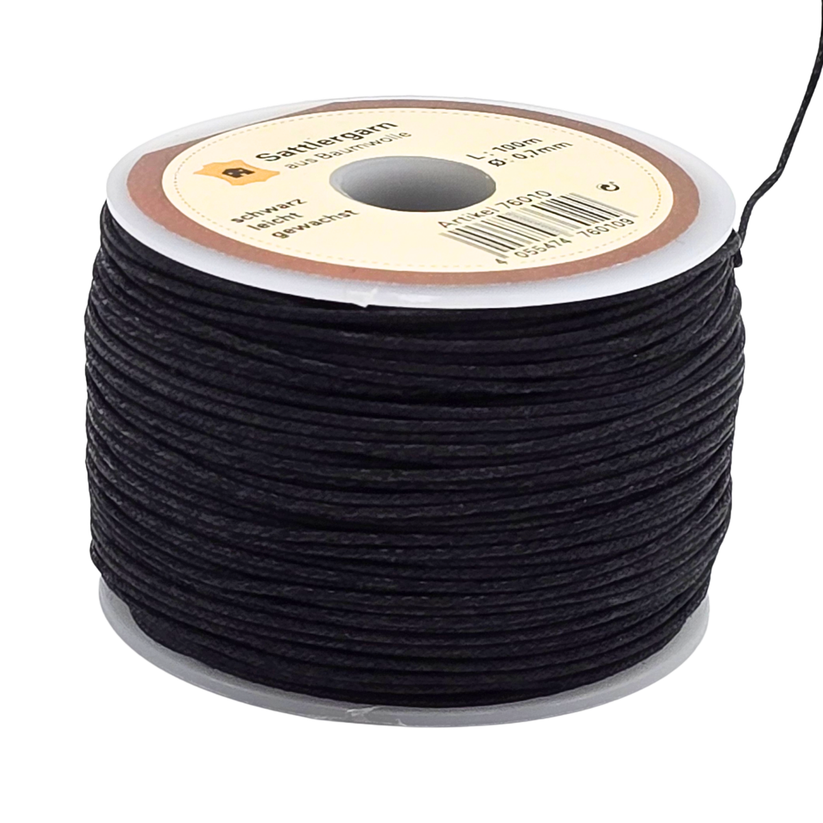 Lederhaus Waxed Cotton thread 0,70mm/100m Black