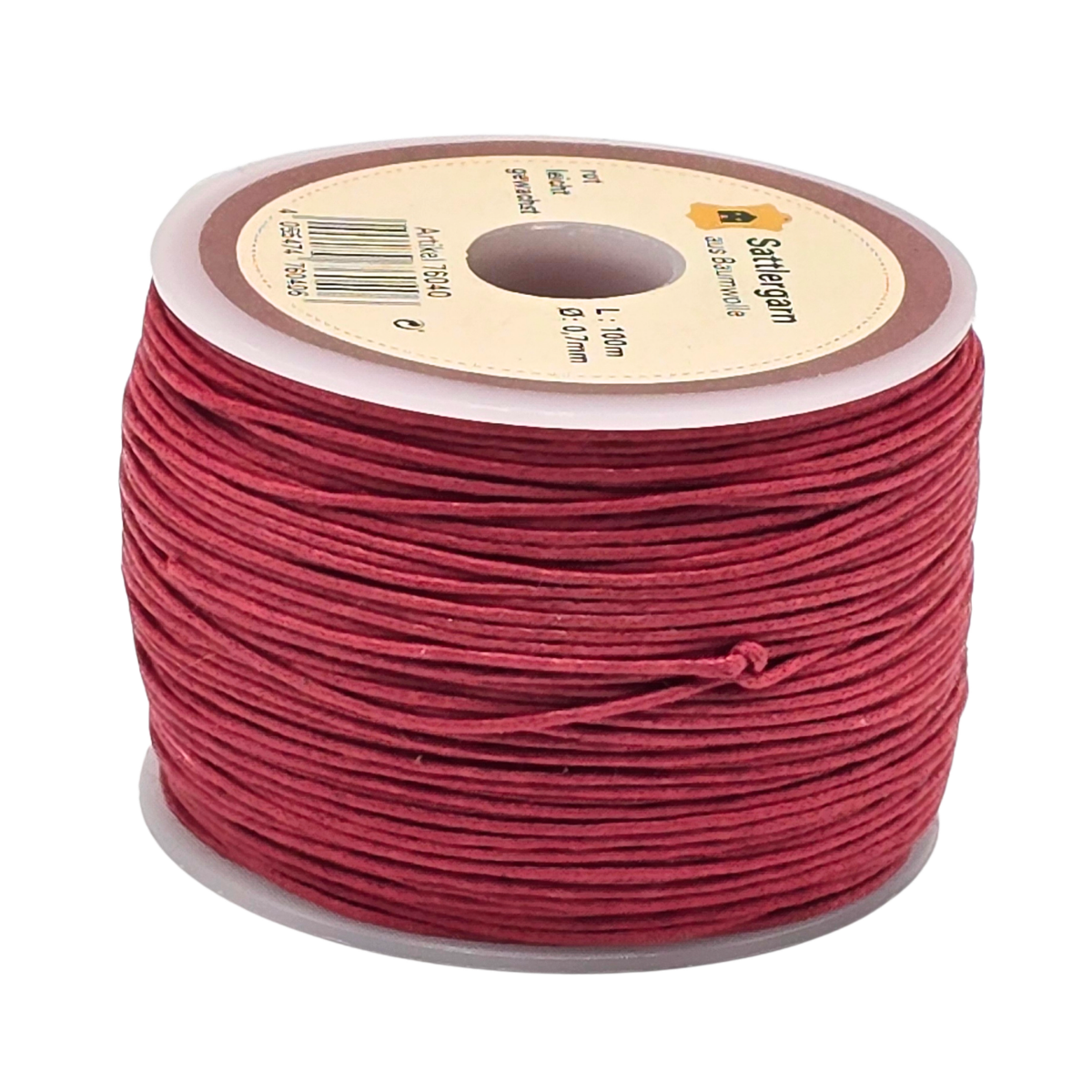 Lederhaus Waxed Cotton thread 0,70mm/100m Red