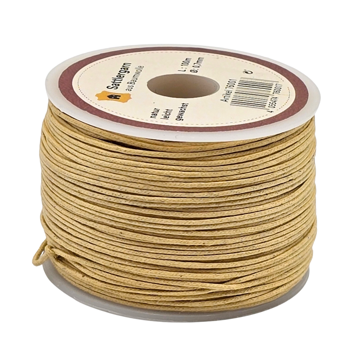 Lederhaus Waxed Cotton thread 0,70mm/100m Naturel