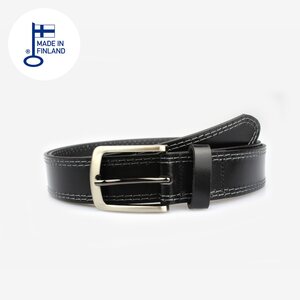 Finna musta nahkainen vyö 35mm