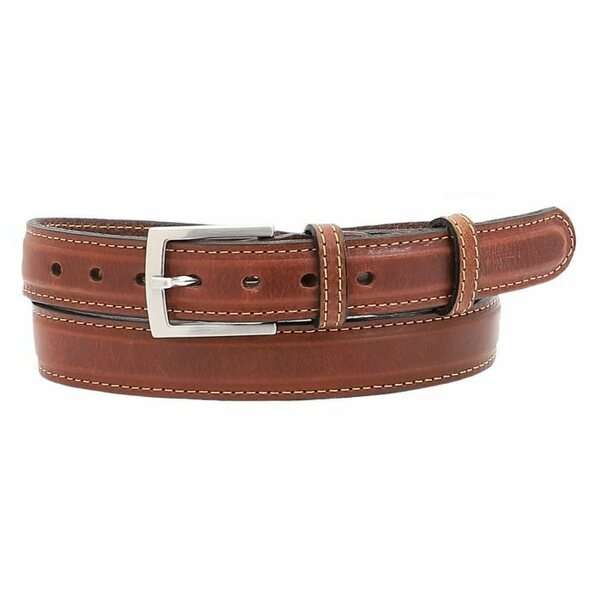 NK1917 brown Stitched Leatherbelt 30mm