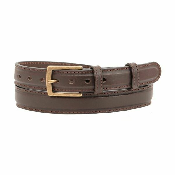 NK1917 Dark Brown Stitched Leatherbelt 30mm